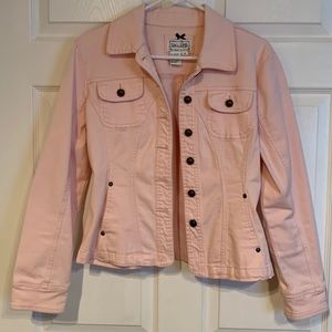 Live a Little pink fitted jean jacket size medium